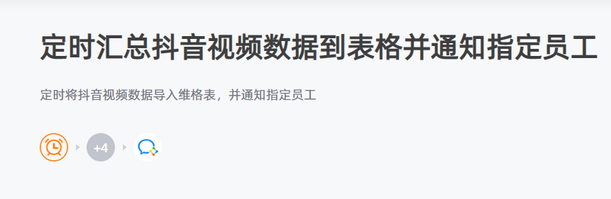 数环通打通抖音、维格表和微信的连接，定时自动汇总视频数据
